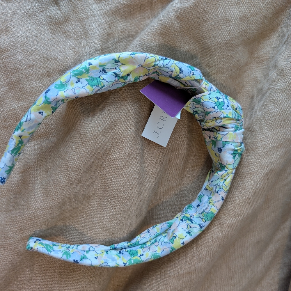 J. Crew Liberty of London Floral Print Headband in Blue and Green